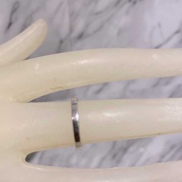 Natural small citrine in rhodium plated 9 25 silver ring size 6 - Picture 5 of 7